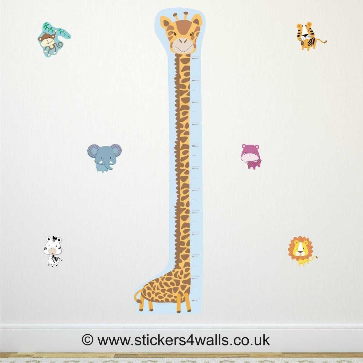 Giraffe Height Chart Fabric Wall Sticker Reusable