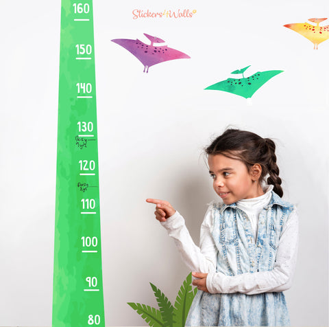 Dinosaur themed height chart fabric wall sticker