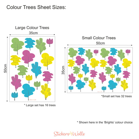 Colour Trees Wall Stickers For Faux Wall Paper Look