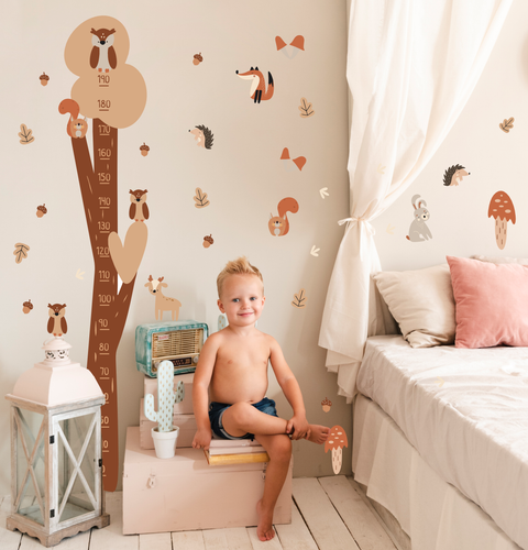 Woodland Themed Kids Height Chart Wall Sticker