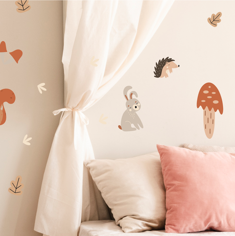 Woodland Themed Kids Height Chart Wall Sticker - Removable & Repositionable