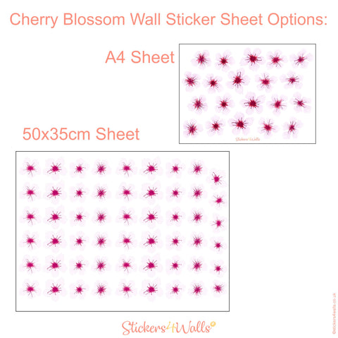 Cherry Blossom Wall Decor Fabric Wall Stickers - Reusable