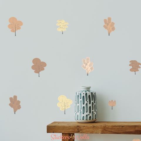 Colour Trees Wall Stickers For Faux Wall Paper Look