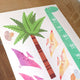 dinosaur height chart sticker palm tree