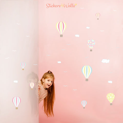 pastel balloon shaped wall stickers