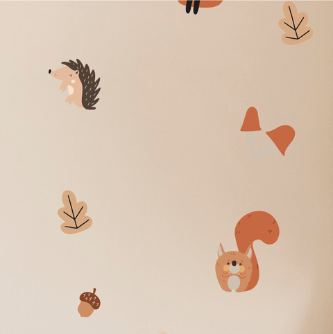 Woodland Themed Kids Height Chart Wall Sticker - Removable & Repositionable