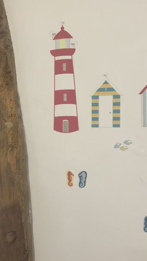 Beach Hut Fabric Sticker – Stickers4Walls - Wall Reusable