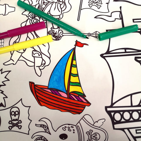 marine themed colouring stickers