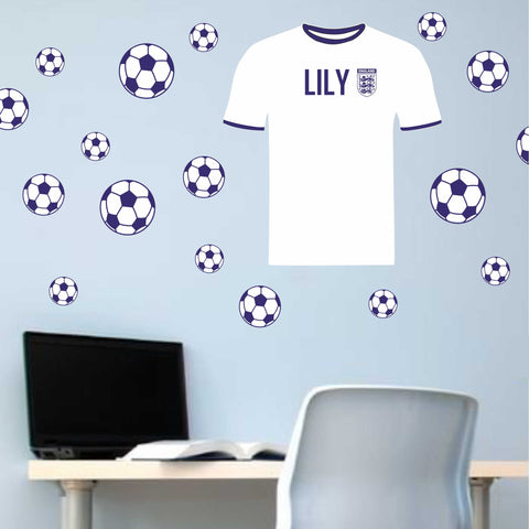 Personalised Football Themed Wall Sticker - Reusable, Removable