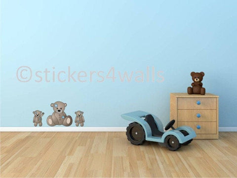 Reusable Teddy Bear Fabric Wall Stickers, Bear Nursery Wall Art Decals